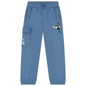 Boys Blue Trolls Logo Joggers