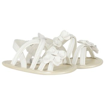 Baby Girls White Bow Sandals