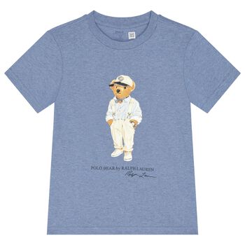 Boys Blue Polo Bear T-Shirt