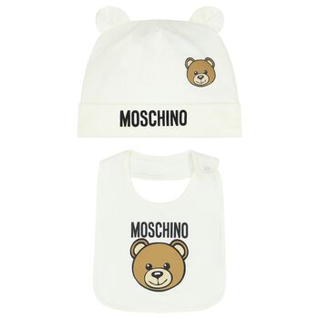 Moschino Baby Boys Ivory Blue Teddy Bear Shirt Pant Outfit