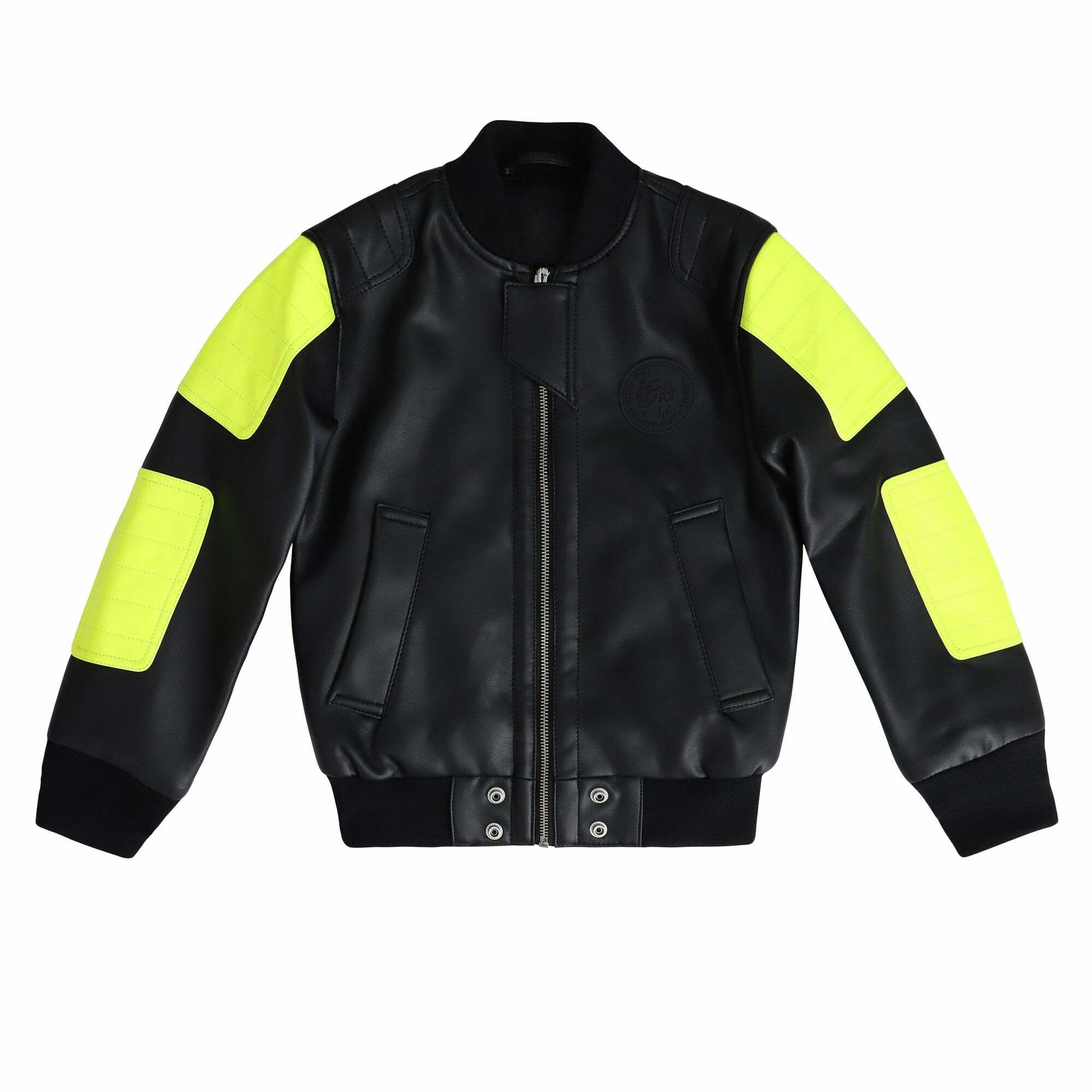Diesel Boys Black Leather Jacket | Junior Couture USA