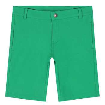 Boys Green Cotton Shorts