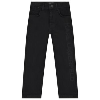 Boys Black Logo Jeans