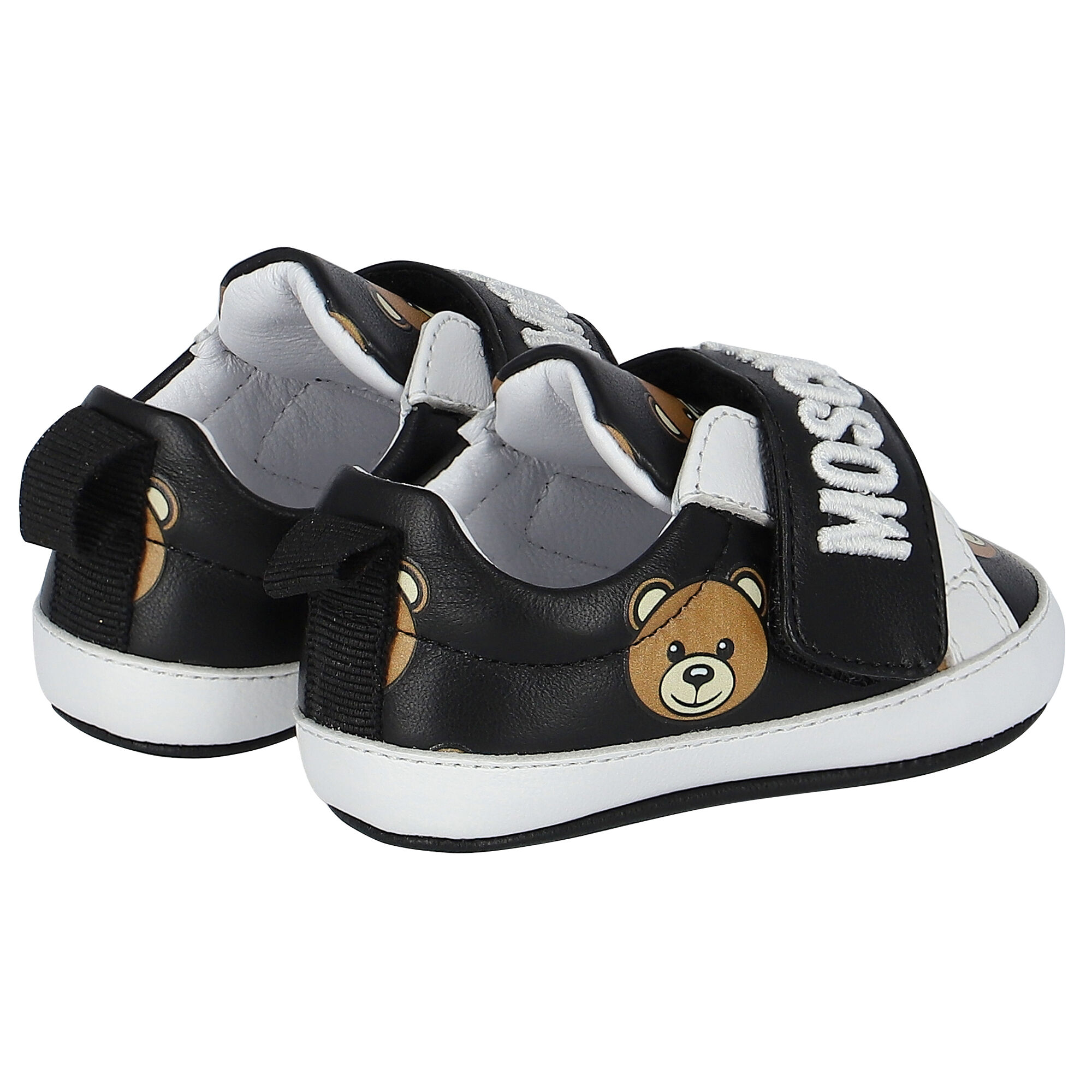 Moschino Kids Teddy Bear leather pre-walkers - White