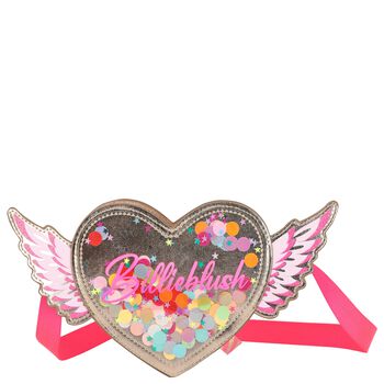 Girls Gold & Pink Logo Heart Bag