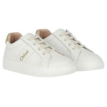 Girls Ivory Logo Trainers