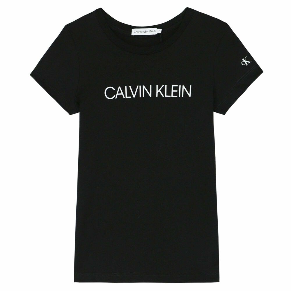 Calvin Klein Girls Black Logo T-Shirt | Junior Couture