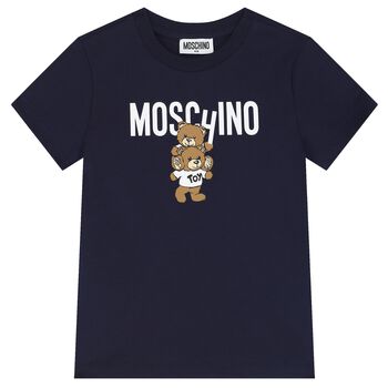 Navy Blue Teddy Bear Logo T-Shirt