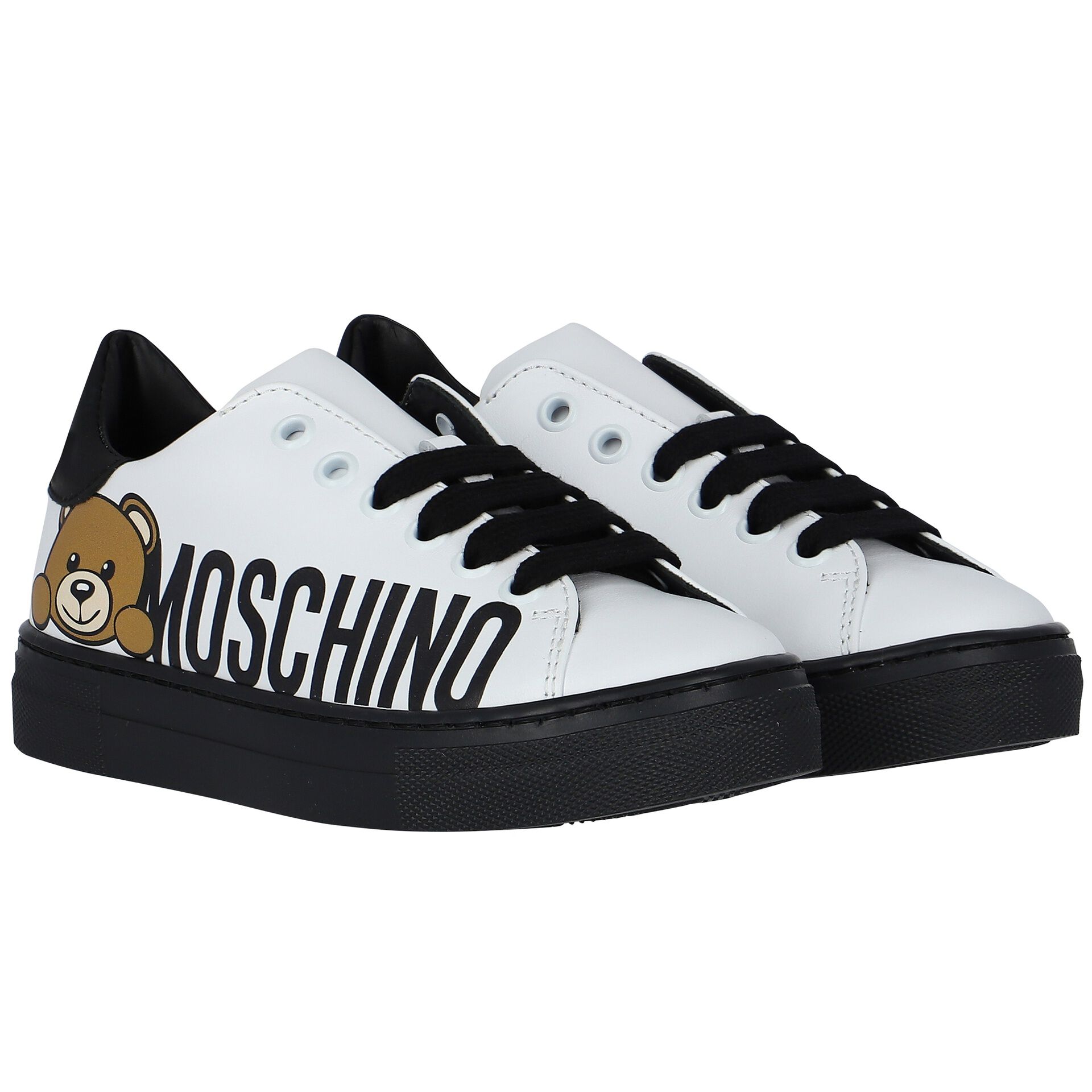 Moschino white discount trainers