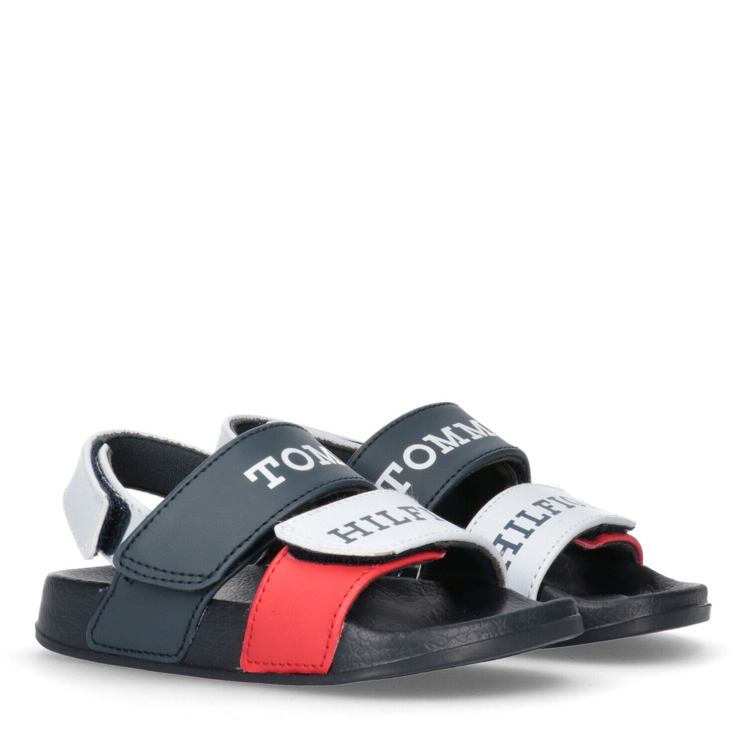 Tommy Hilfiger Boys Navy Blue & Red Logo Sandals | Junior Couture
