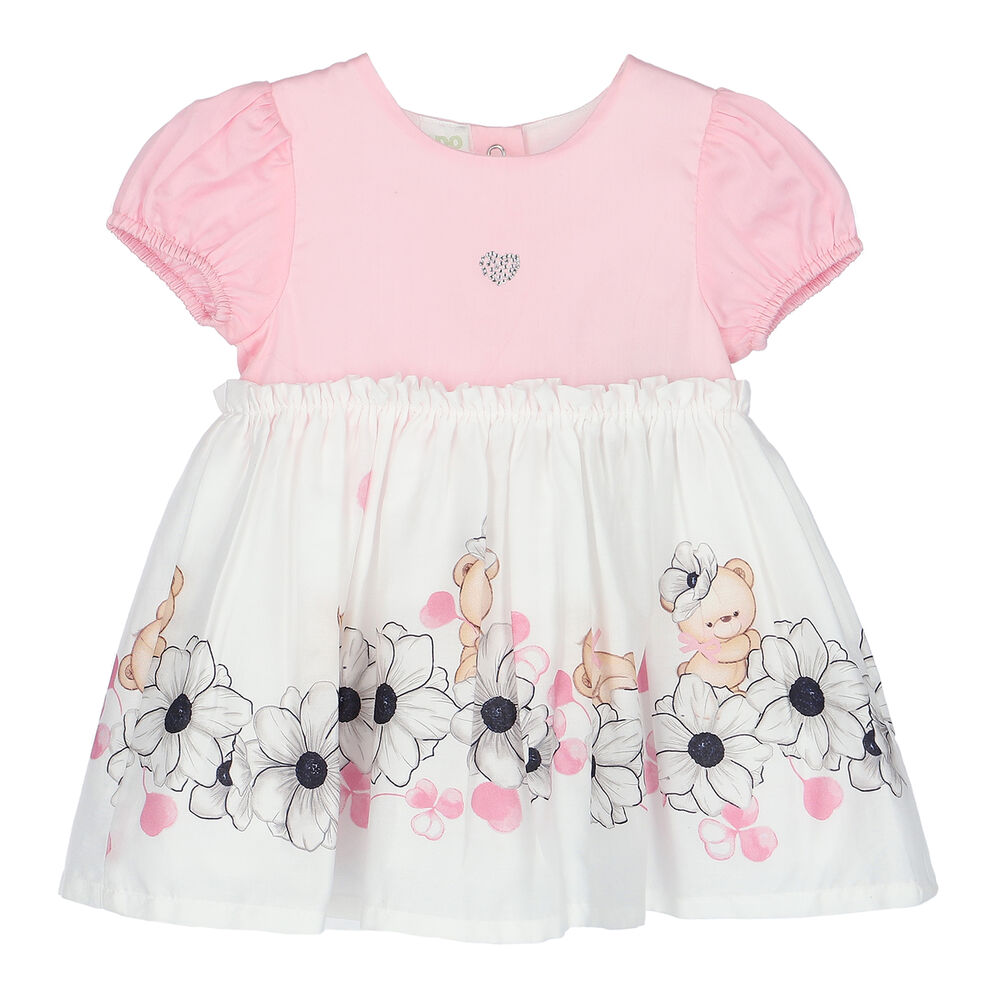 Floral Pinapo Off White Baby Frock
