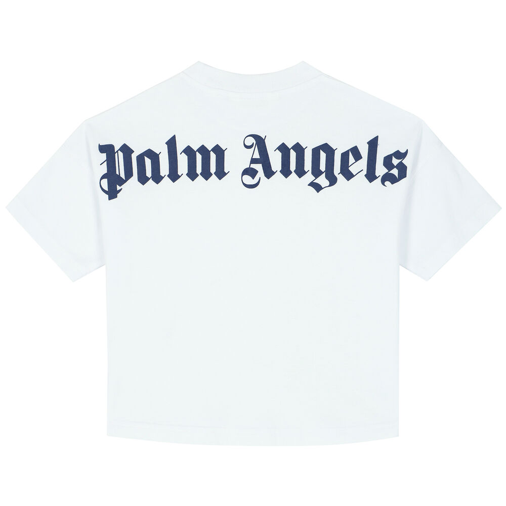 Palm Angels White Logo T-Shirt | Junior Couture