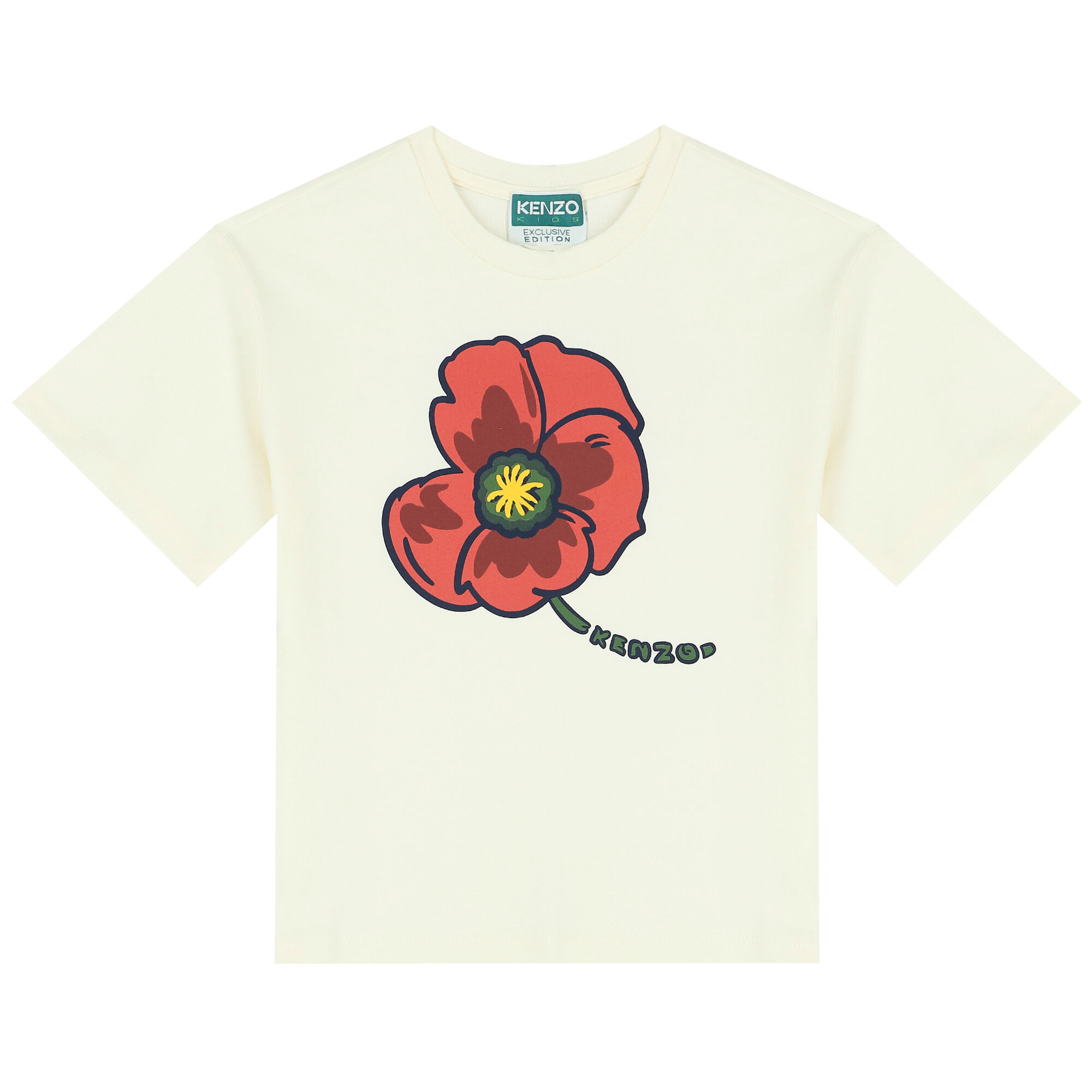 KENZO KIDS Girls White & Red Logo & Poppy Shorts | Junior Couture USA