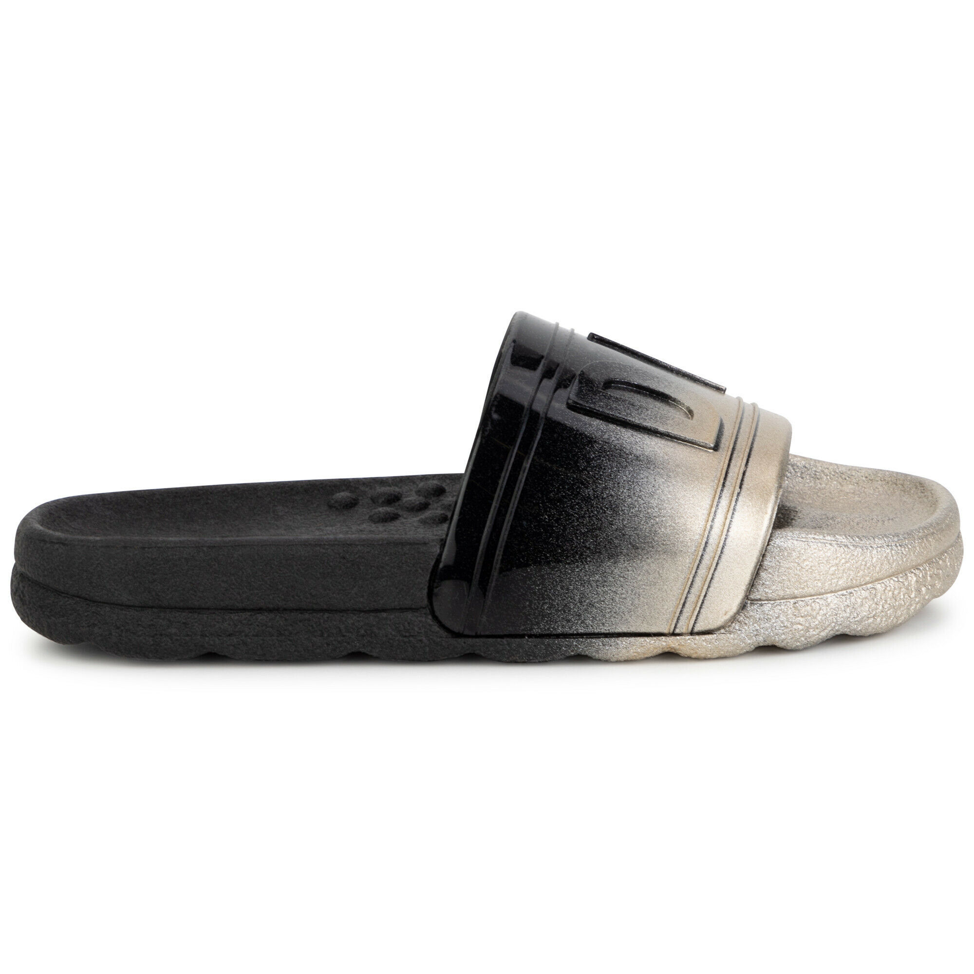 dkny black and gold sliders