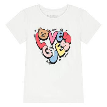 Girls White Logo T-Shirt