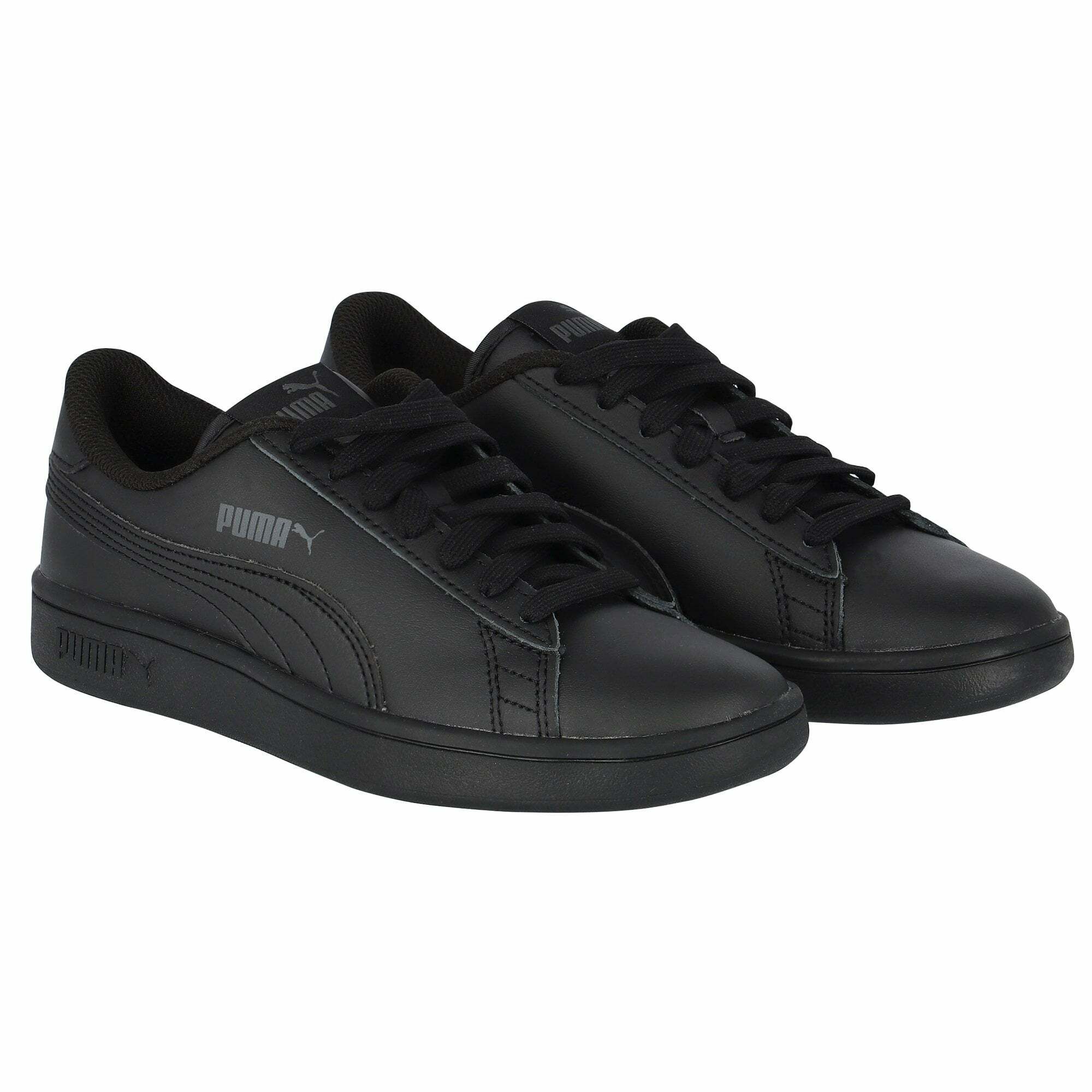 Boys black sales puma trainers