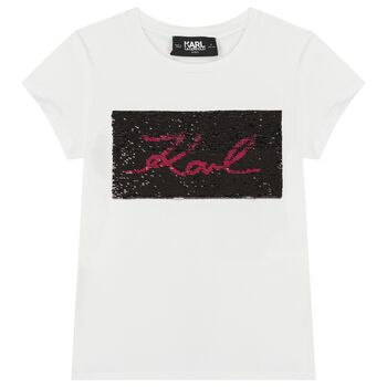 Girls White Logo T-Shirt