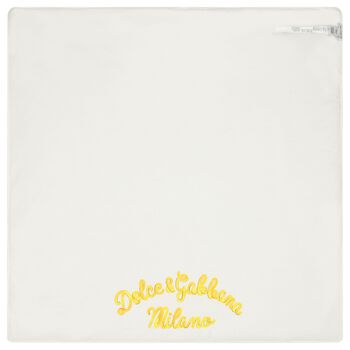 بطانية بنات ماجوليكا باللون الأبيض والأصفر