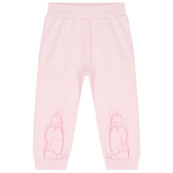 Younger Girls Pink Ruffle Joggers