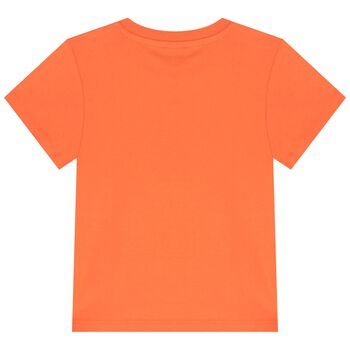 Girls Orange Flower Logo T-Shirt
