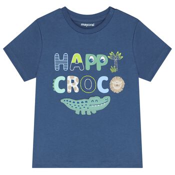 Younger Boys Blue Crocodile T-Shirt