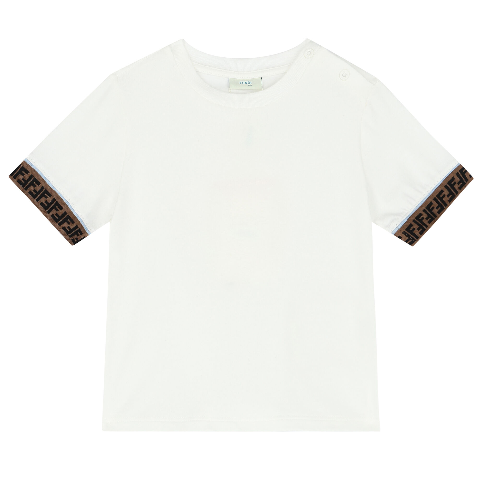 Fendi Baby Boys White Logo T-Shirt | Junior Couture