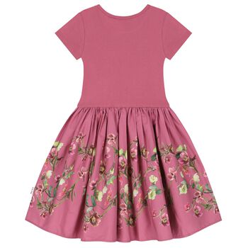 Girls Pink Floral Print Dress