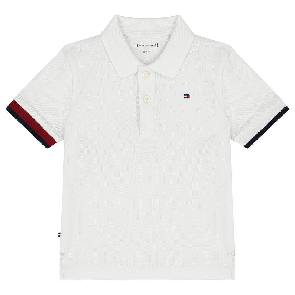| USA Hilfiger White Tommy Junior Boys Polo Baby Couture Shirt Logo