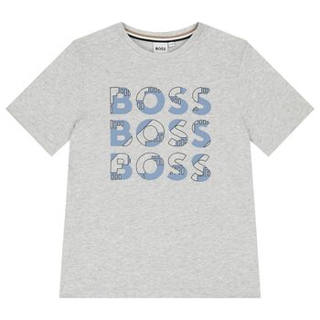 Boys Grey Logo T-Shirt