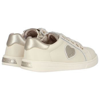 Girls Ivory Heart Trainers