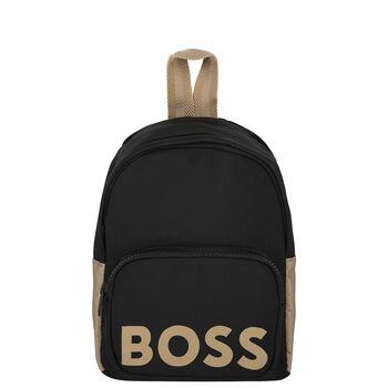 Boys Black Logo Backpack