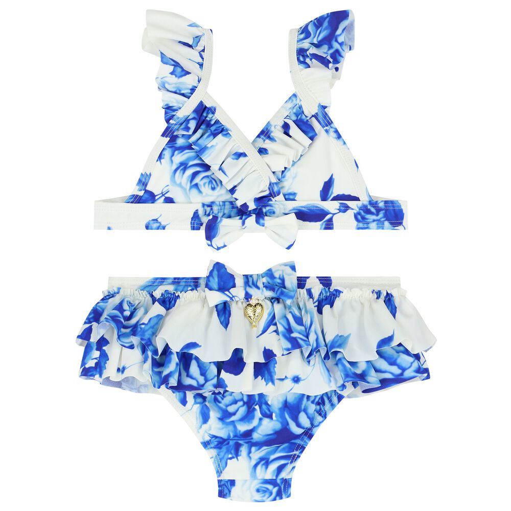 Floral Bikini for Girls - blue, Girls