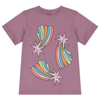 Girls Purple Shooting Stars T-Shirt