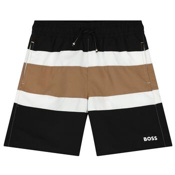 Boys Signature Striped Swim Shorts