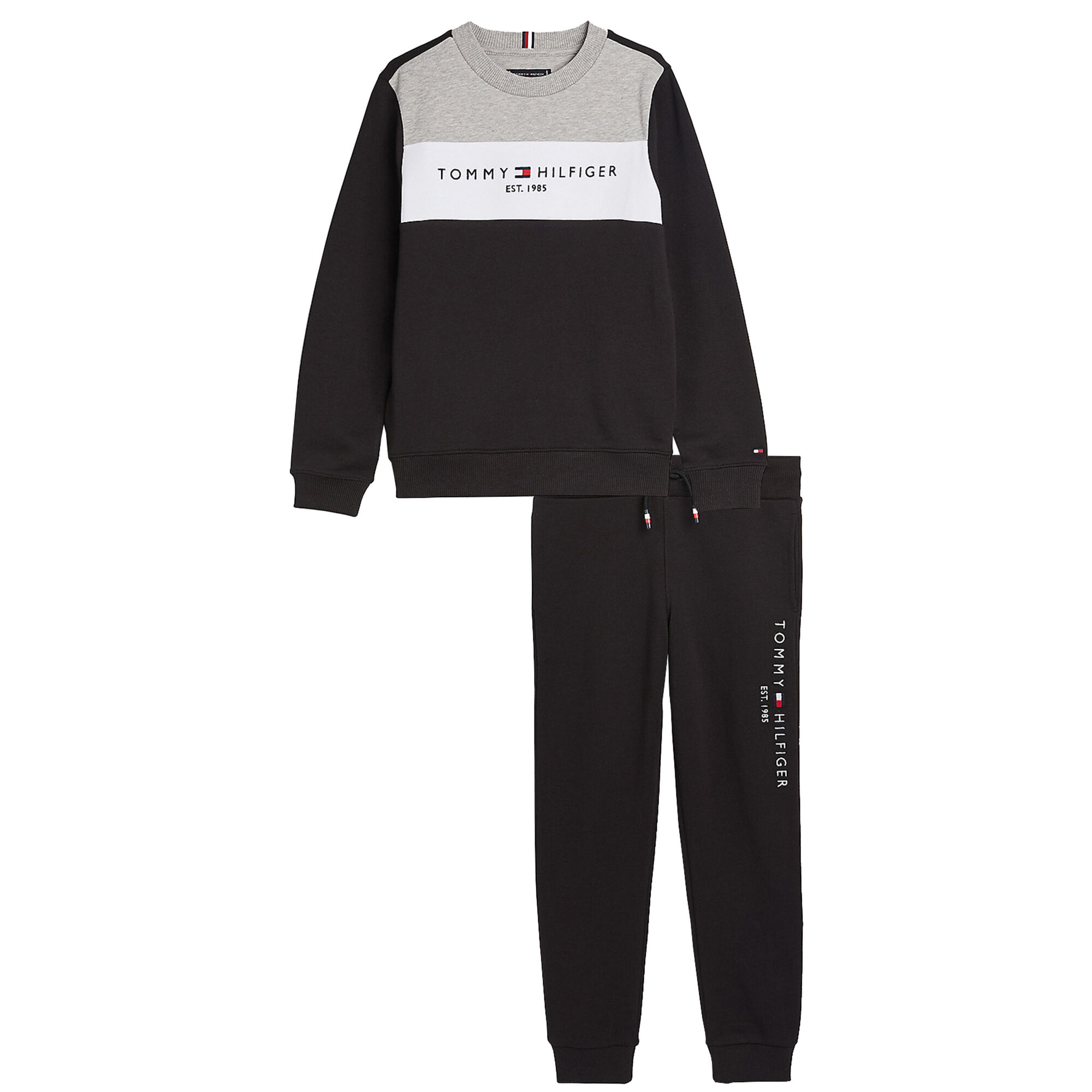 Black tommy cheap hilfiger tracksuit