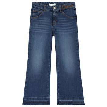 Girls Blue Logo Jeans