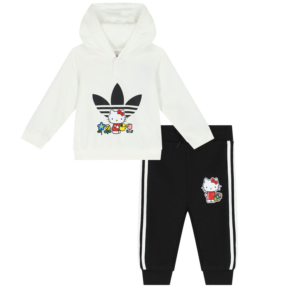 Junior Couture Younger | Tracksuit Girls adidas White USA Originals & Hello Kitty Black