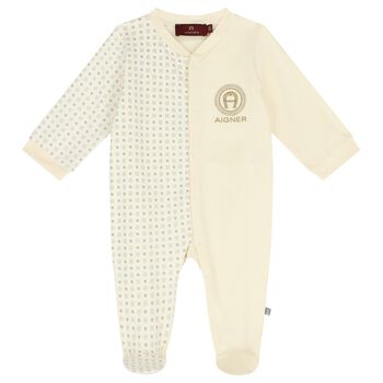 Ivory & Gold Logo Babygrow