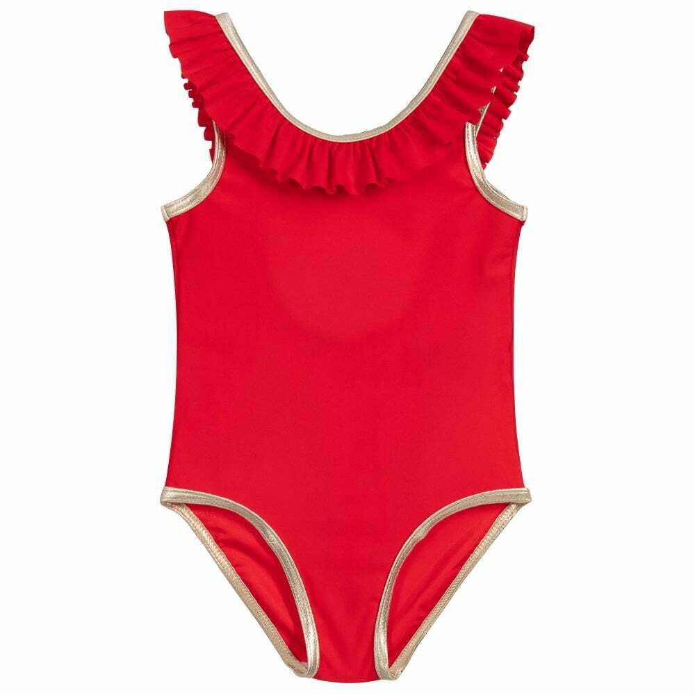 Red and cheap gold swimsuit