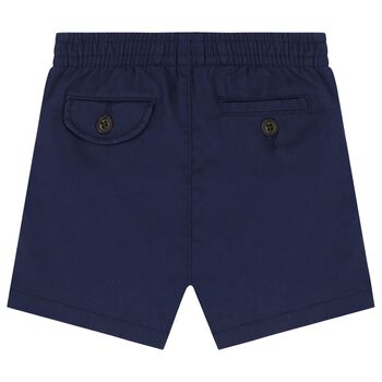 Baby Boys Navy Blue Logo Shorts