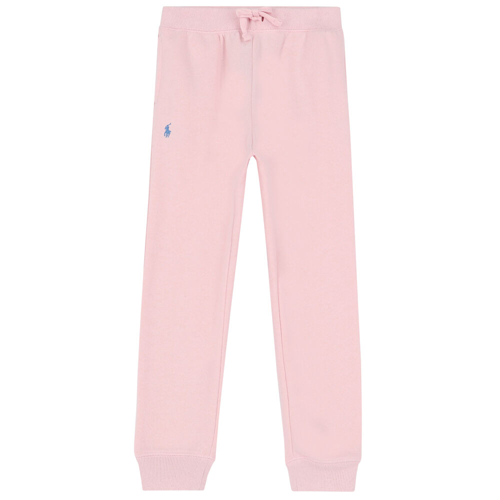 Ralph Lauren Girls Pink Logo Joggers | Junior Couture