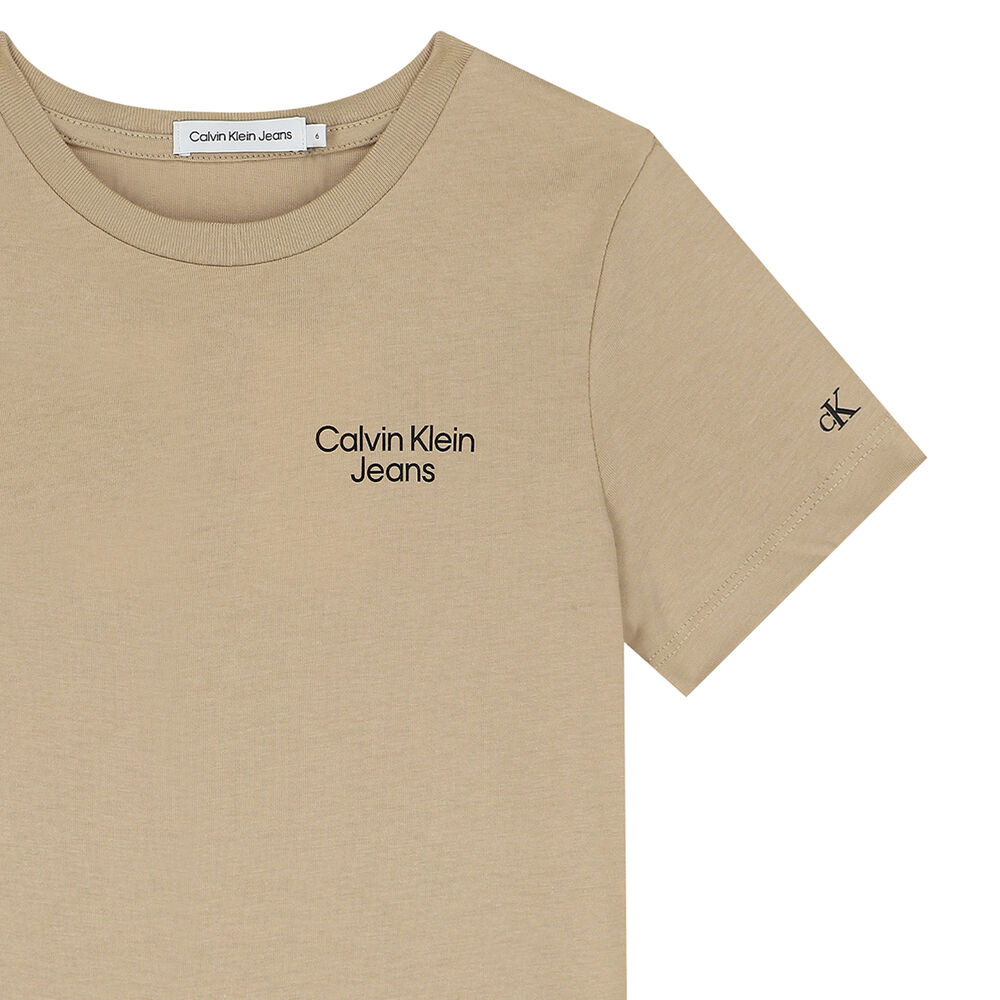USA Boys Couture Klein Junior Calvin Logo T-Shirt | Beige