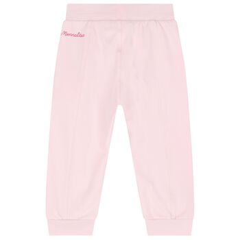 Younger Girls Pink Ruffle Joggers