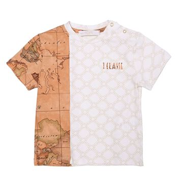 Boys Beige & Ivory Geo Map T-Shirt