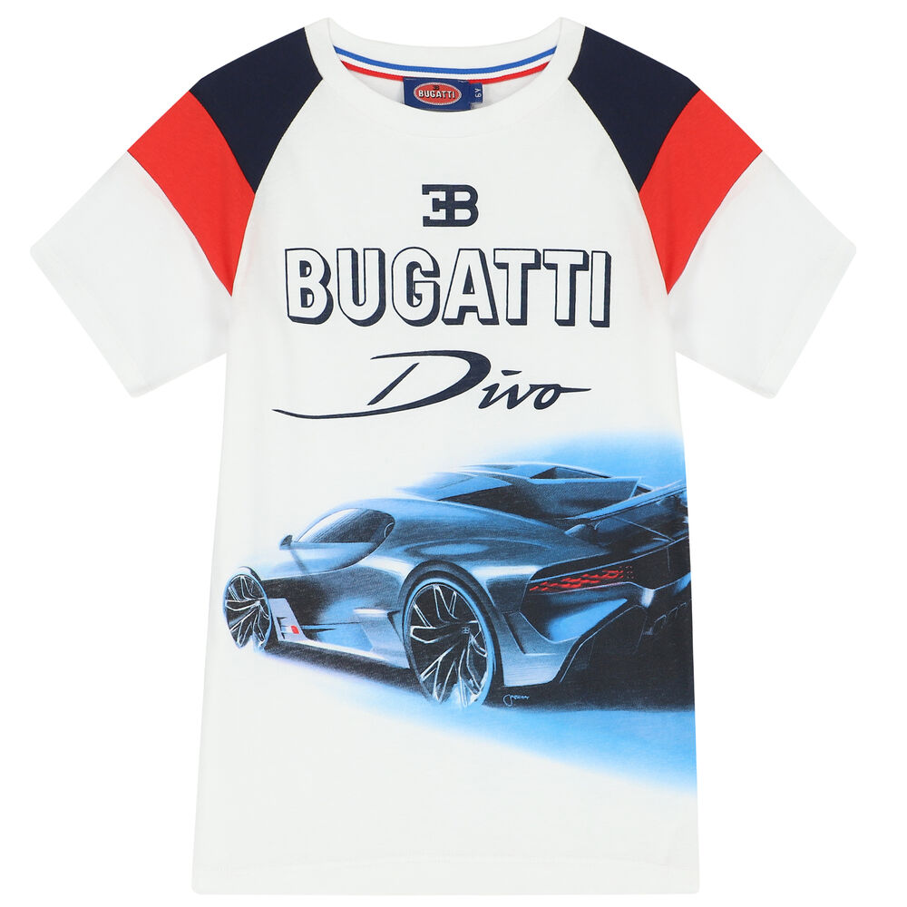 Logo Junior White Junior T-Shirt Couture Bugatti USA | Boys