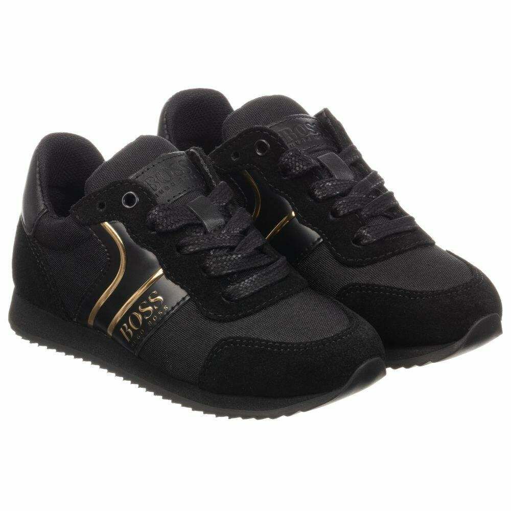 boss black and gold trainers