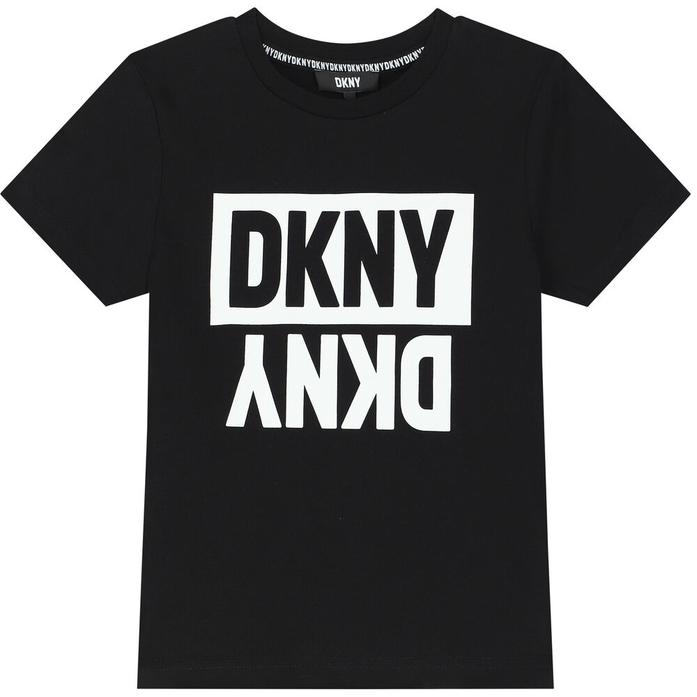 DKNY - Boys Black Cotton Logo T-Shirt