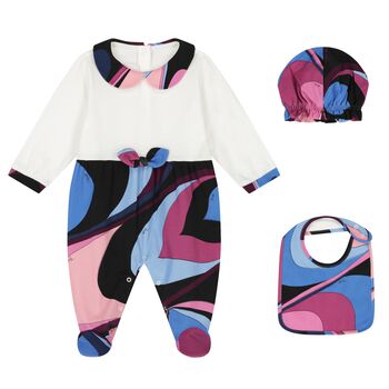 Baby Girls Multi-Colored Onde Babygrow Gift Set