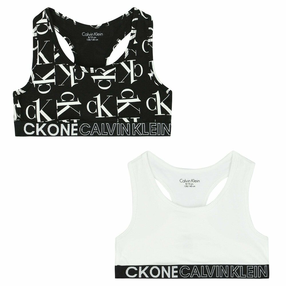 Calvin Klein Underwear CK One Logo Bralette, Black/White, S