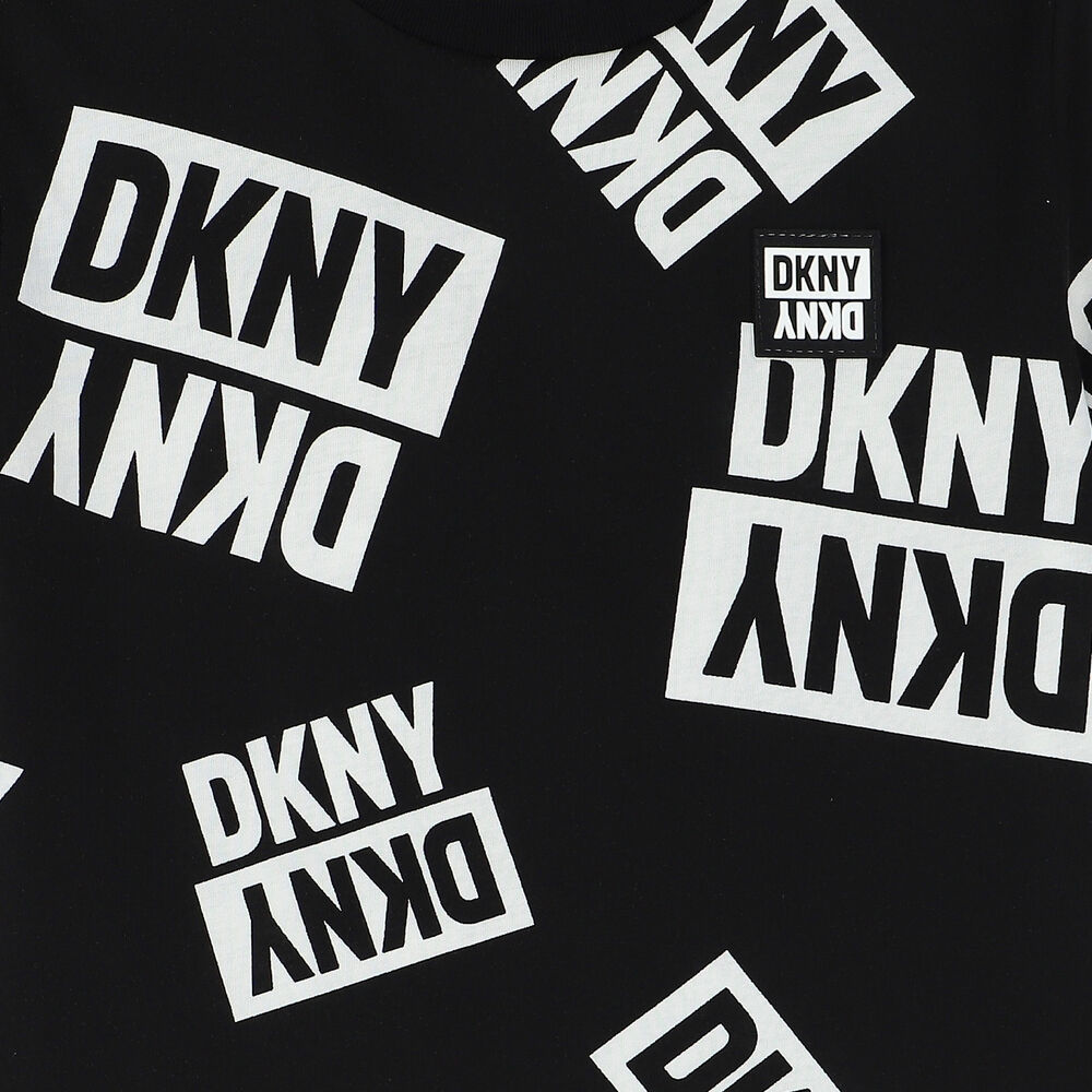 DKNY Black & White Logo Couture USA T-Shirt | Junior